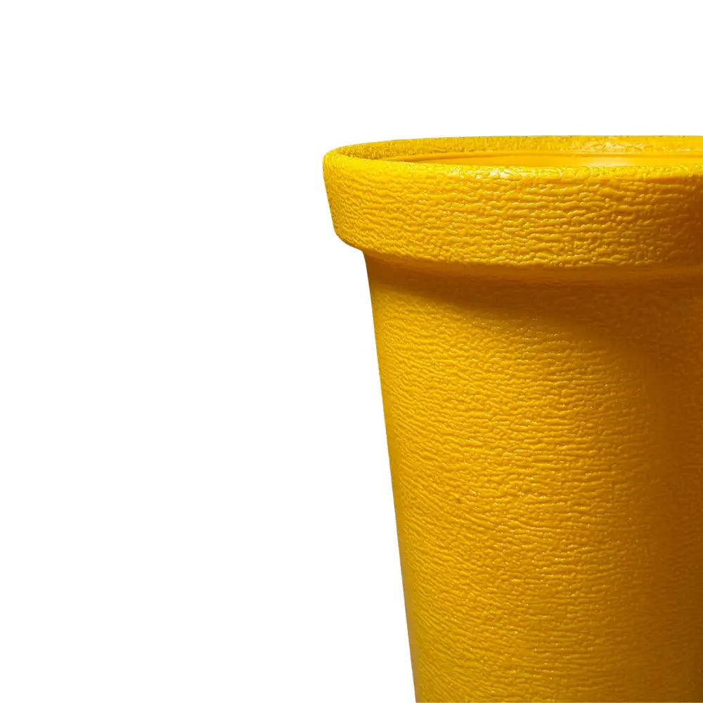 Close-up of a textured yellow pot