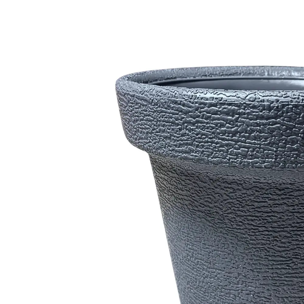 Textured gray pot