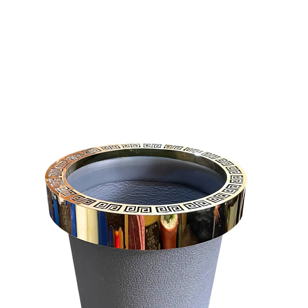 Flower Pot Metal Ring Grey Bottom