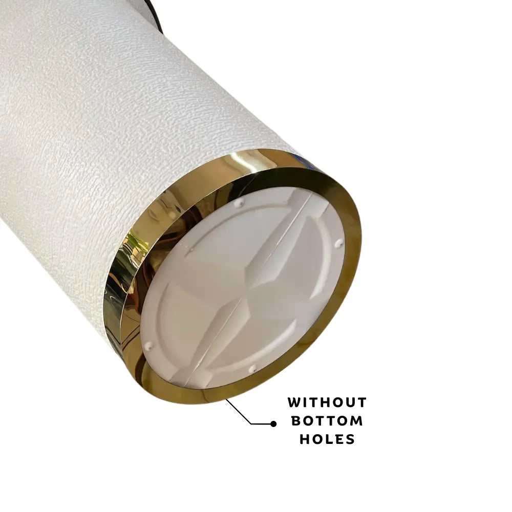 White Flower Pot Metal Ring White Bottom