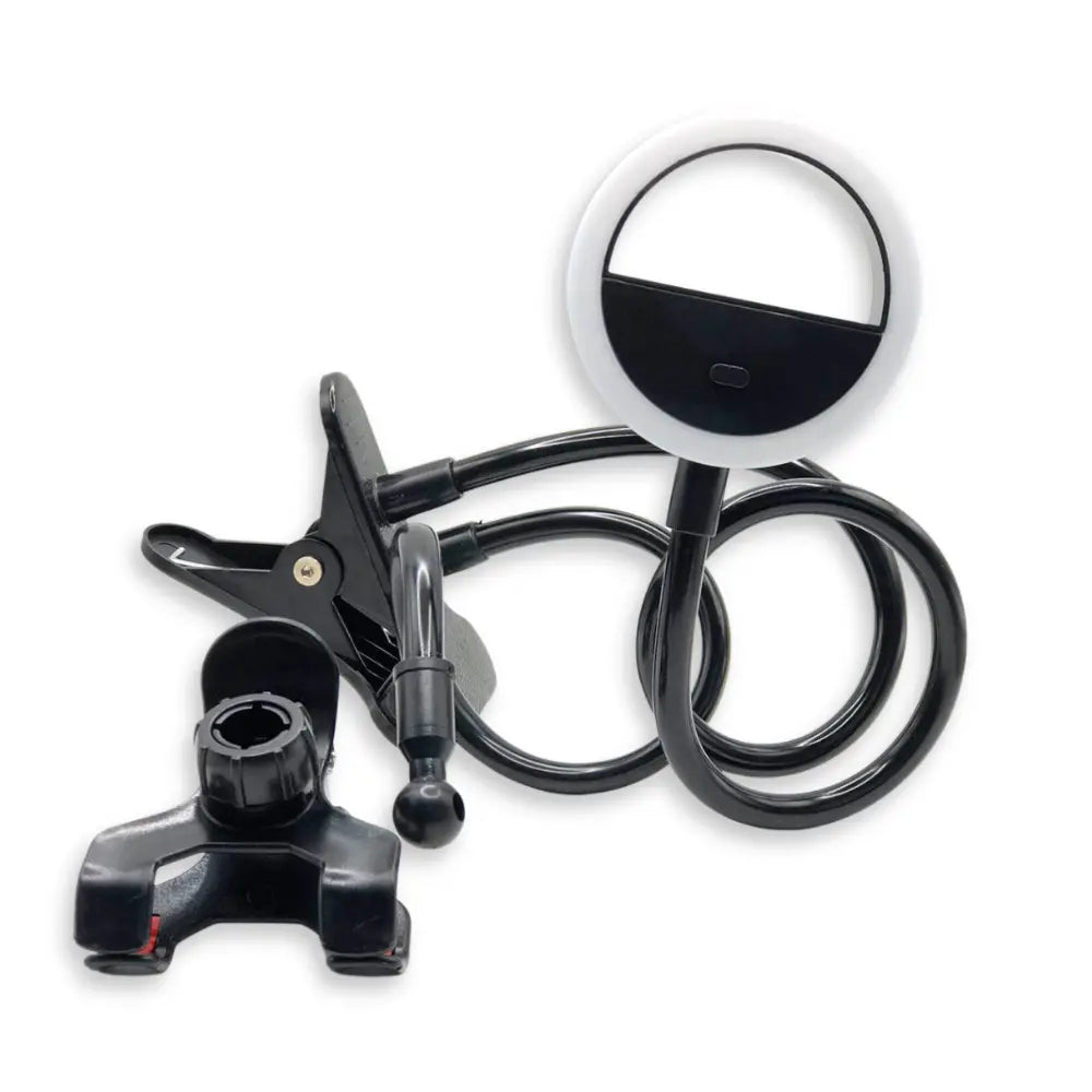 Phone Holder handlebar with mirror and clamp on a white background