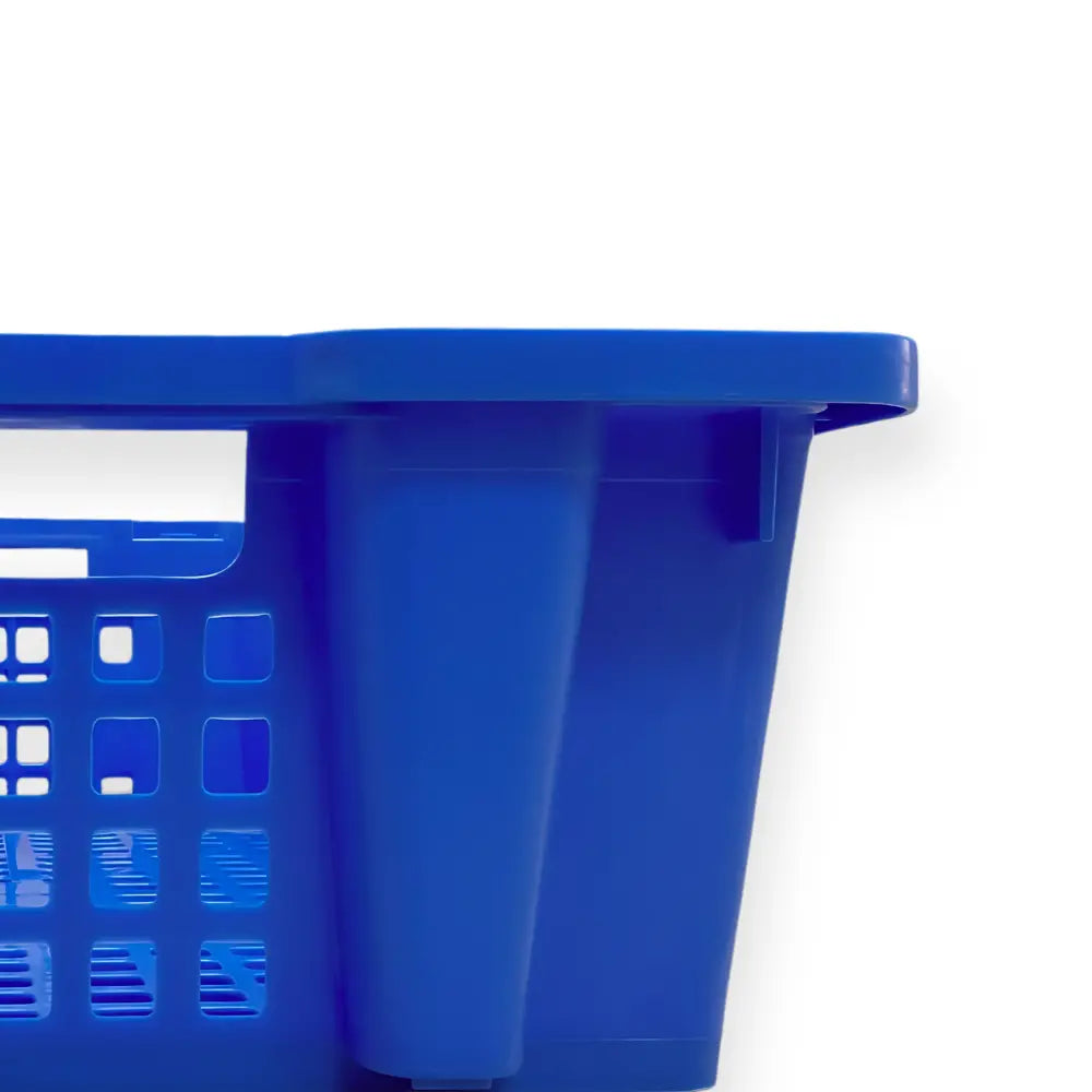 Blue plastic storage crate