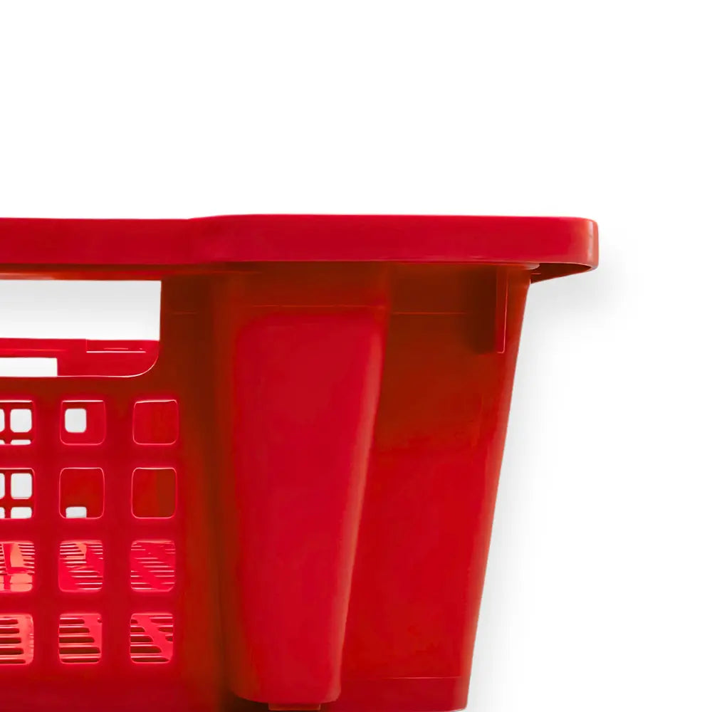 Red plastic storage basket