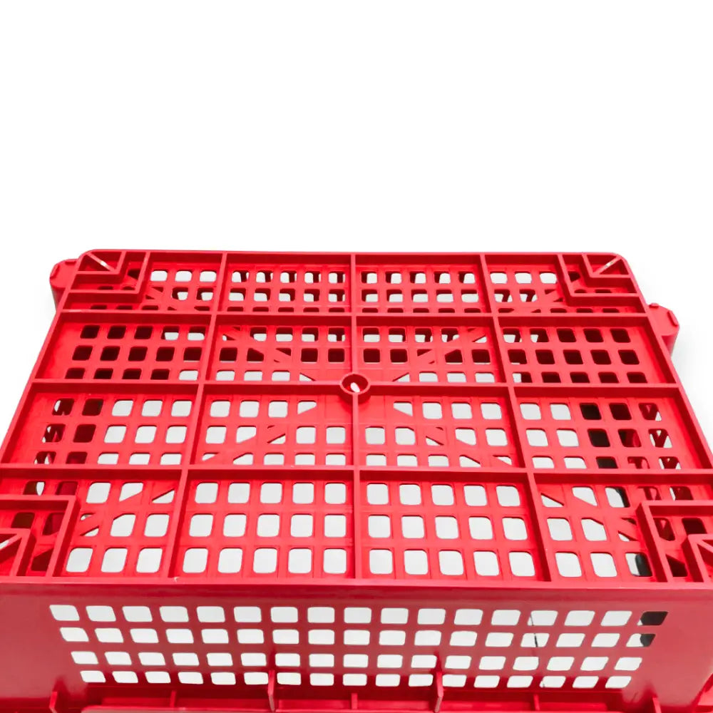Red plastic crate