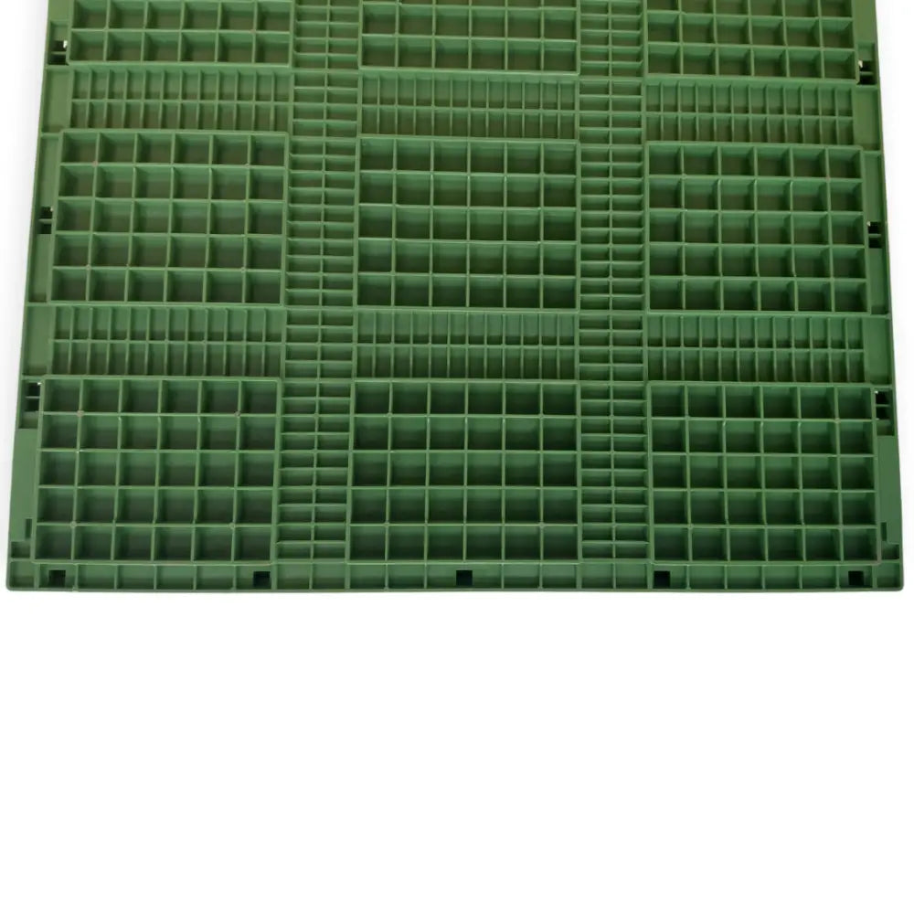 Green plastic folding crate lid