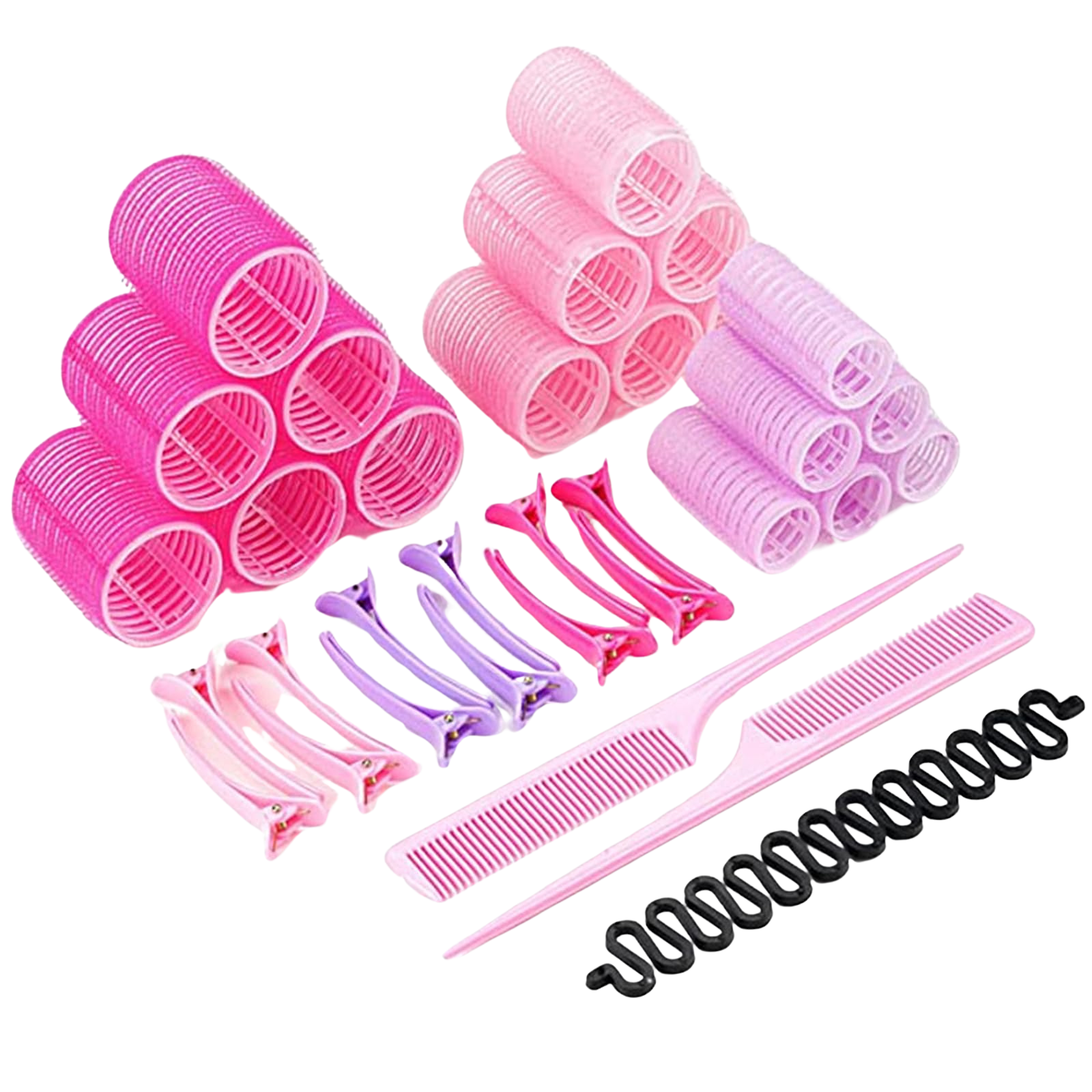 Hair Roller Set with Clips and Comb