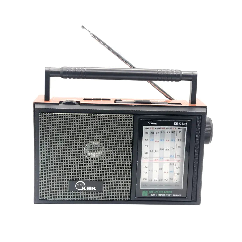 Vintage-style radio with antenna