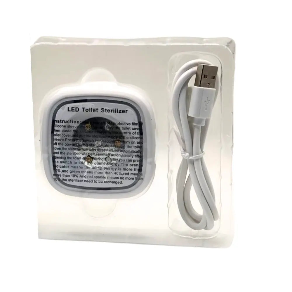 LED Toilet Sterilizer with USB cable in packaging
