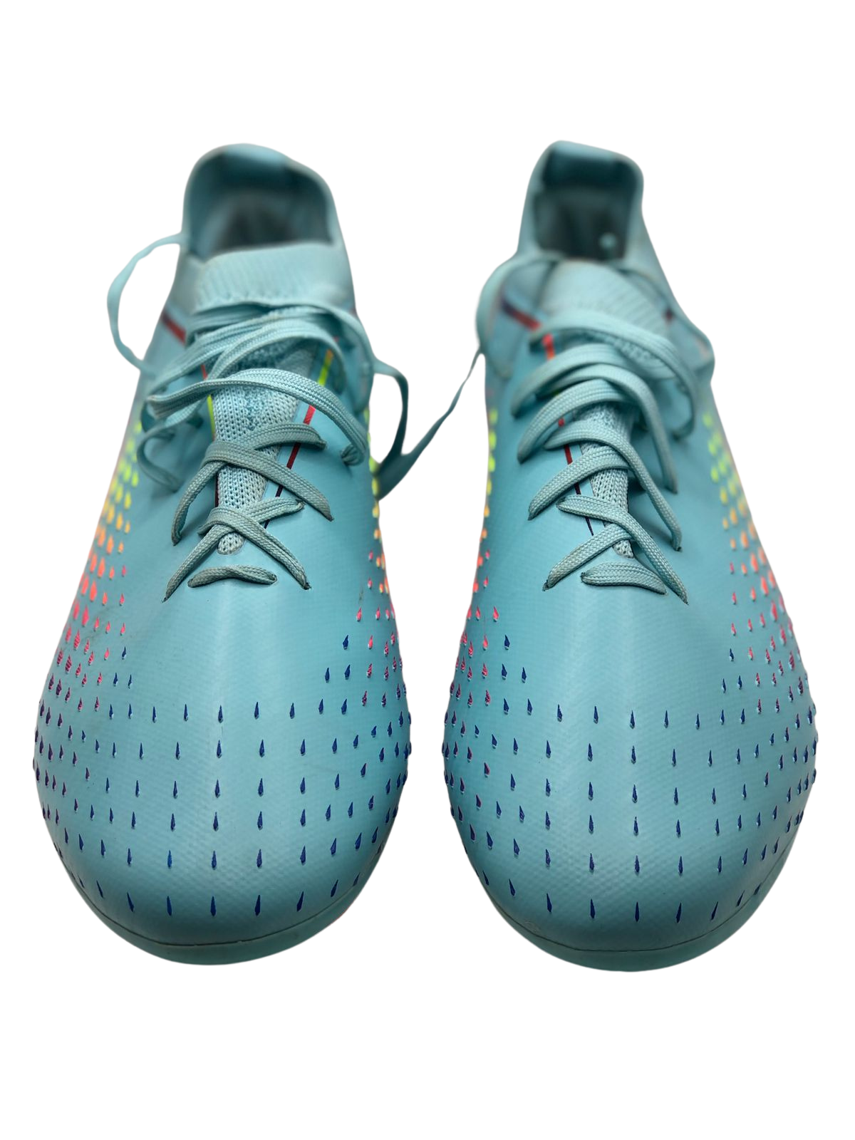 Light Blue Athletic Shoes with Colorful Dot Gradient