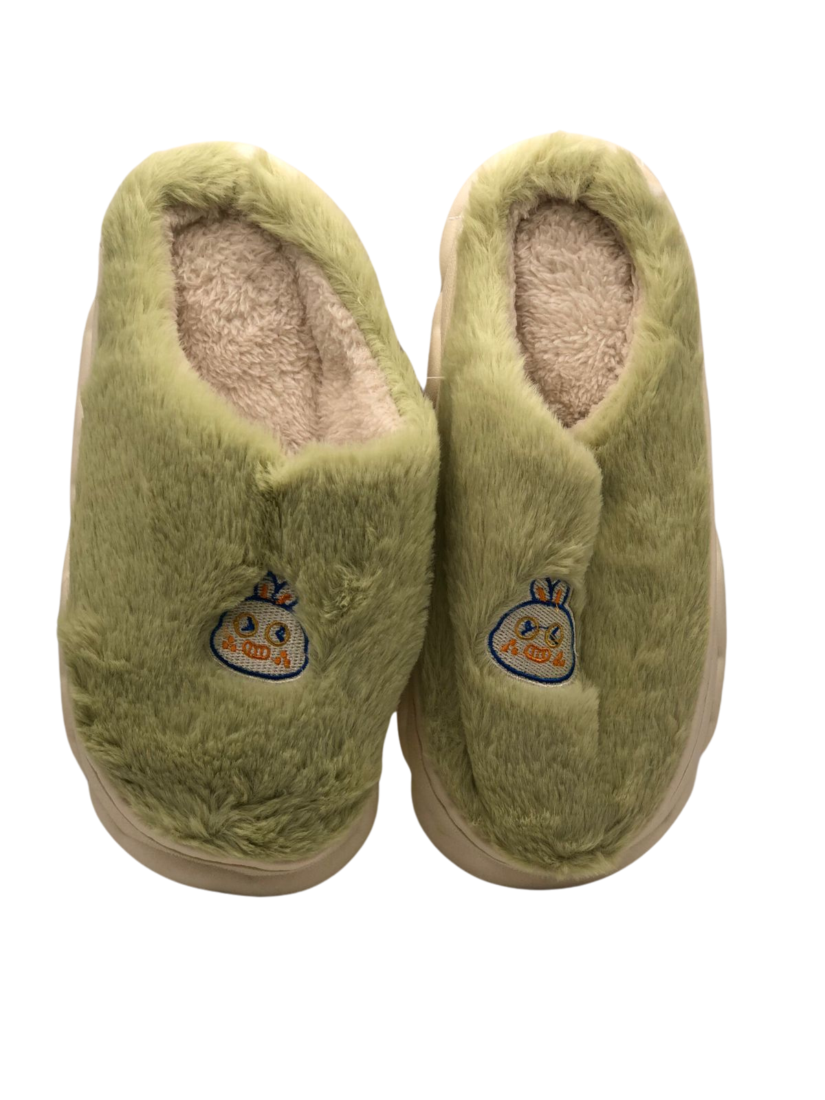 Light Green Fluffy Slippers