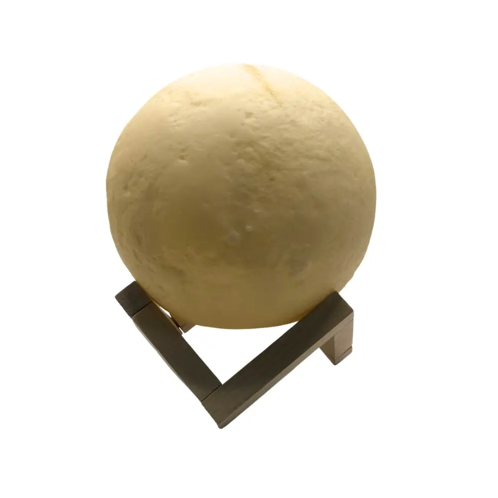 Moon-shaped lamp on a stand