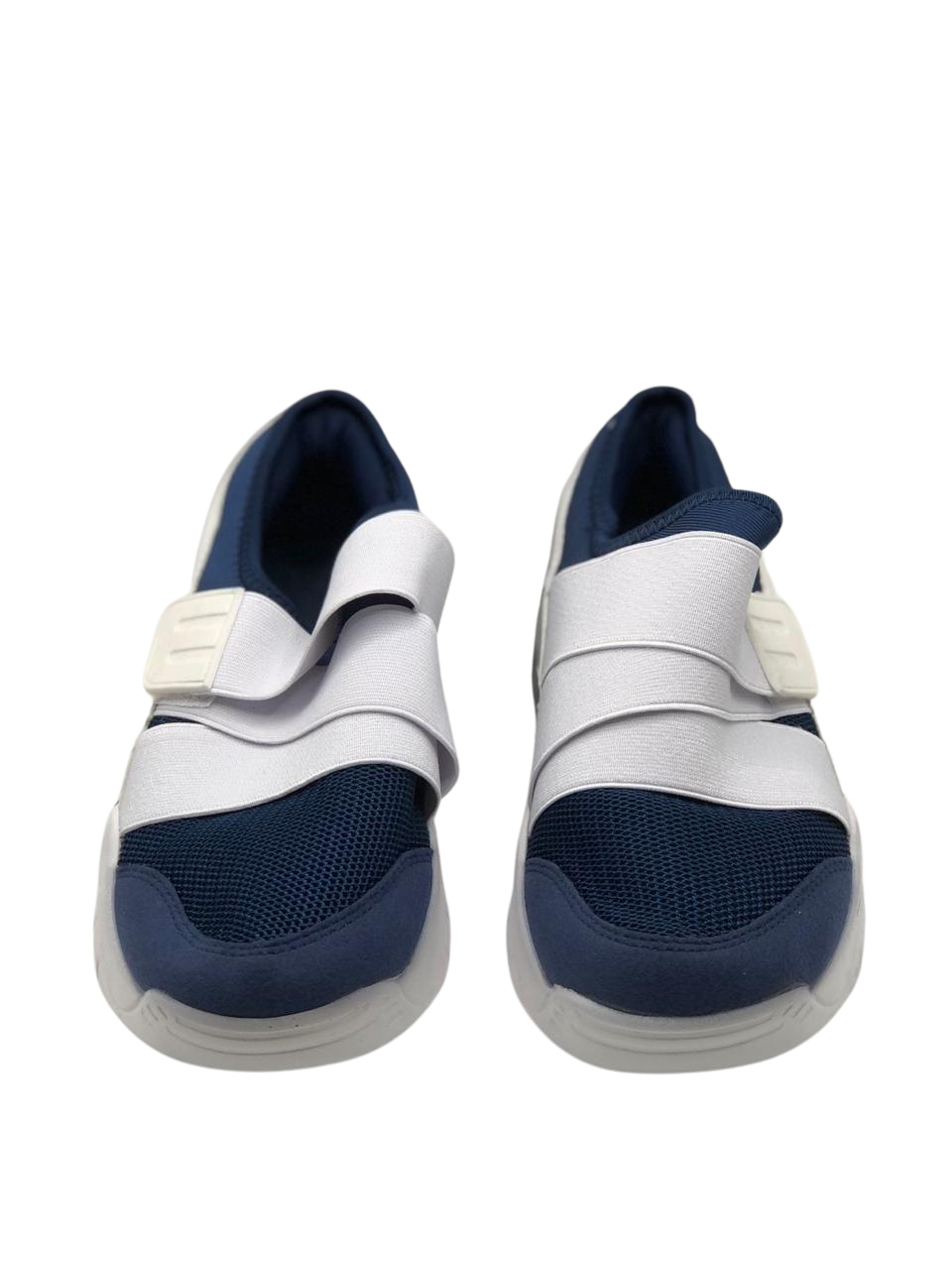 Navy Blue and White Athletic Shoes