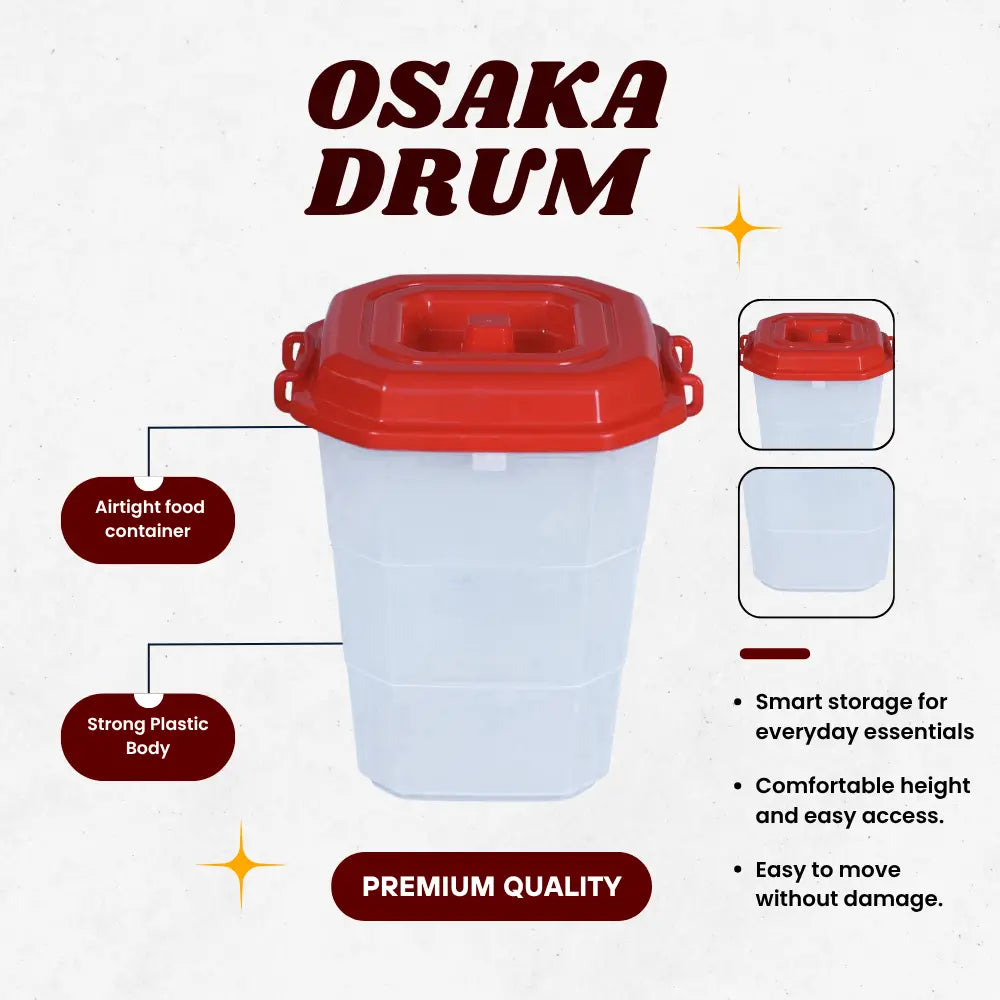 Osaka Airtight food container with red lid
