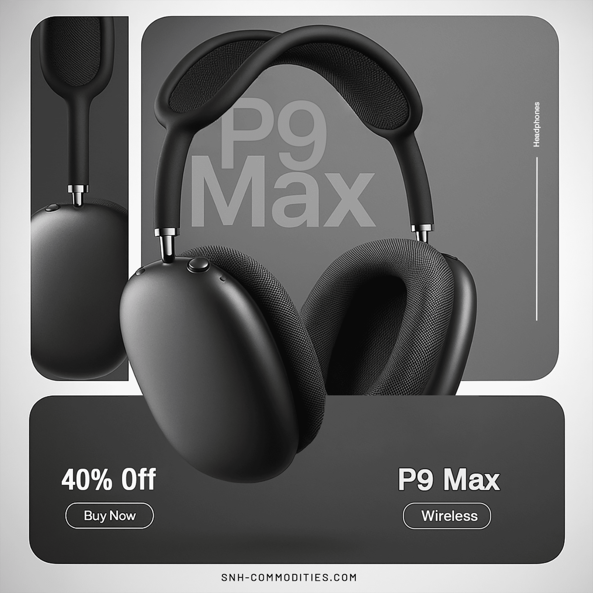 P9 Wireless Bluetooth Headphones – Active Noise Cancelling