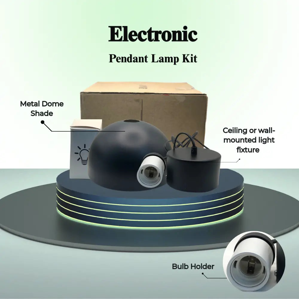Electronic pendant lamp kit with labeled parts