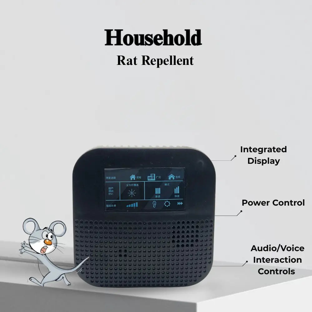 Household ultrasonic rat repellent with features 