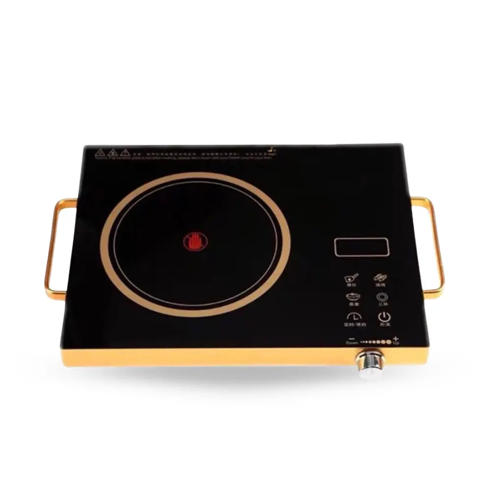 Induction cooktop with gold trim 