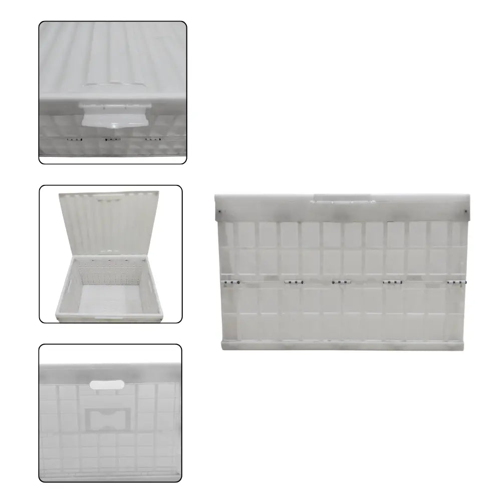 White folding crate with multiple angles