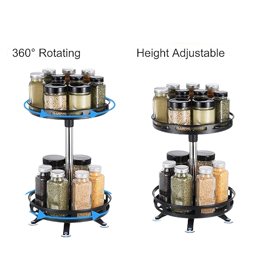 Uxcell 2-Tier Rotating Spice Rack Organizer