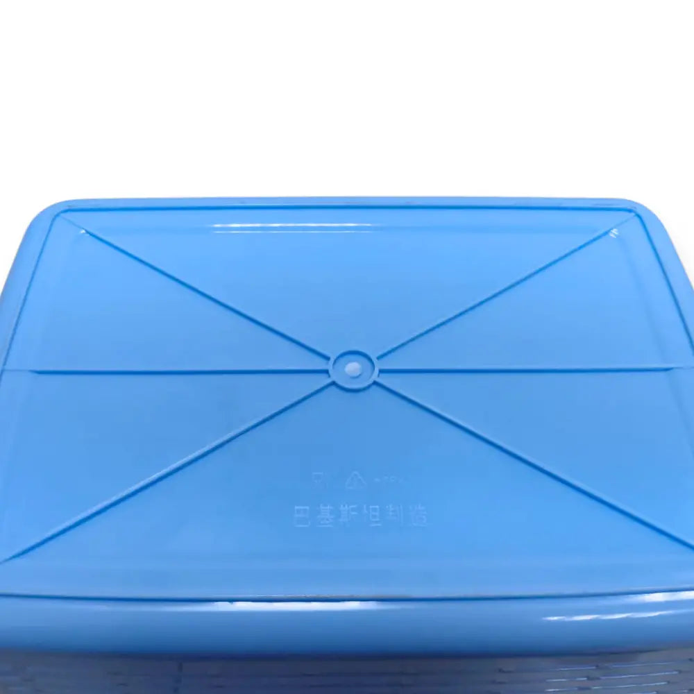 Blue plastic container