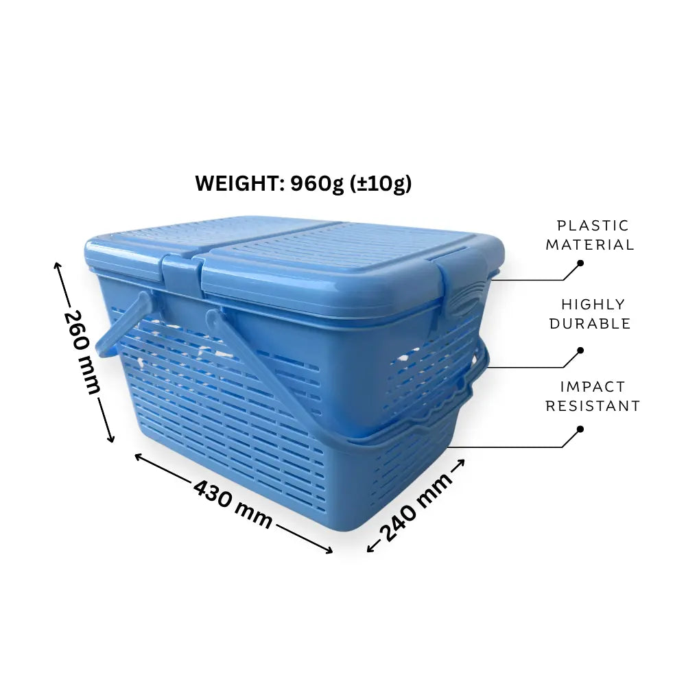 Blue storage carry basket