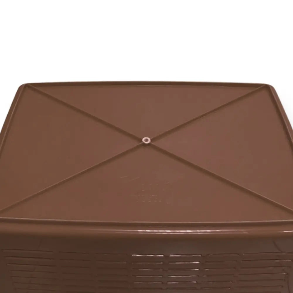 Brown plastic container