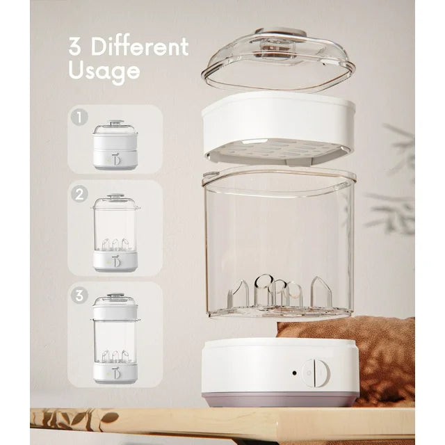 Grownsy Bottle & baby feeder Sterilizer and Dryer, Compact Electric Steam Baby