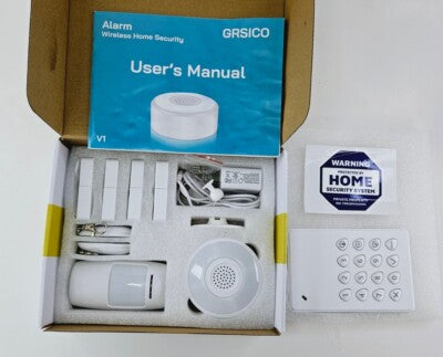 GRSICO Smart WiFi Alarm System – 9-Piece DIY Home Security Kit, Alexa Compatible