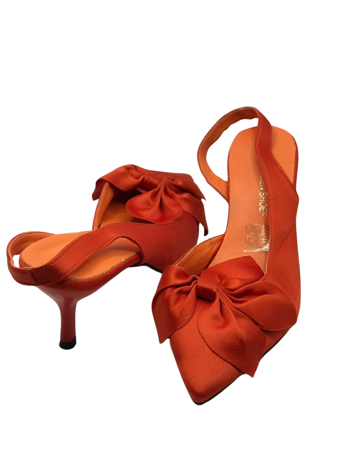 Slingback heels orange