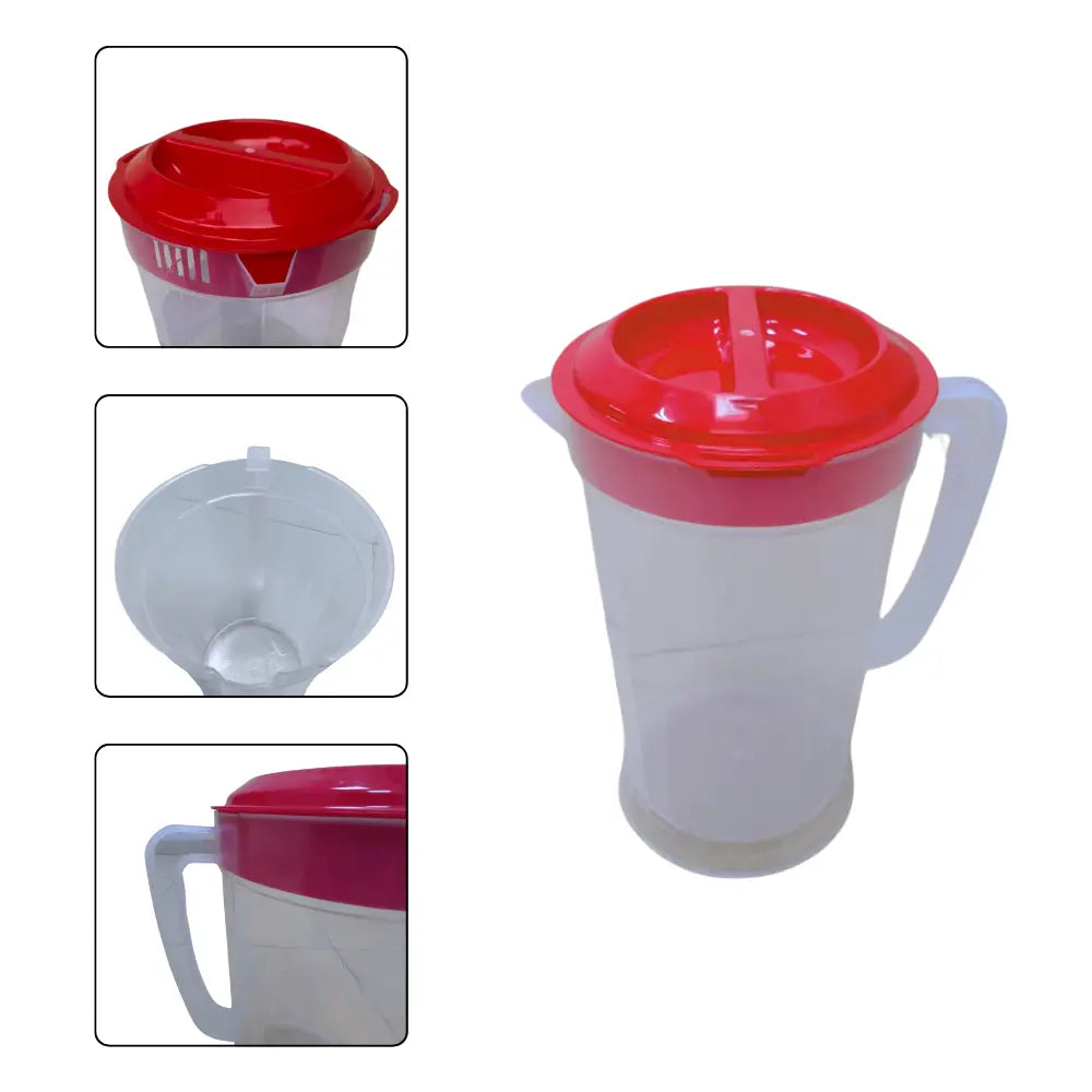 Transparent jug with red lid