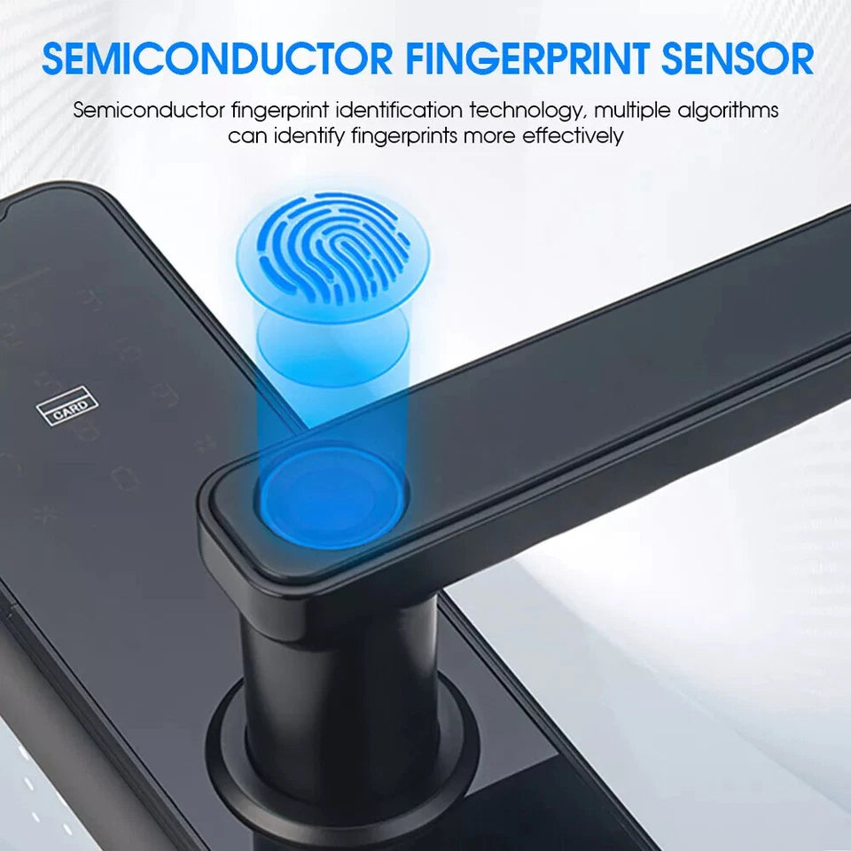 Electronic Smart Door Lock APP Fingerprint Card Password Key Home Security