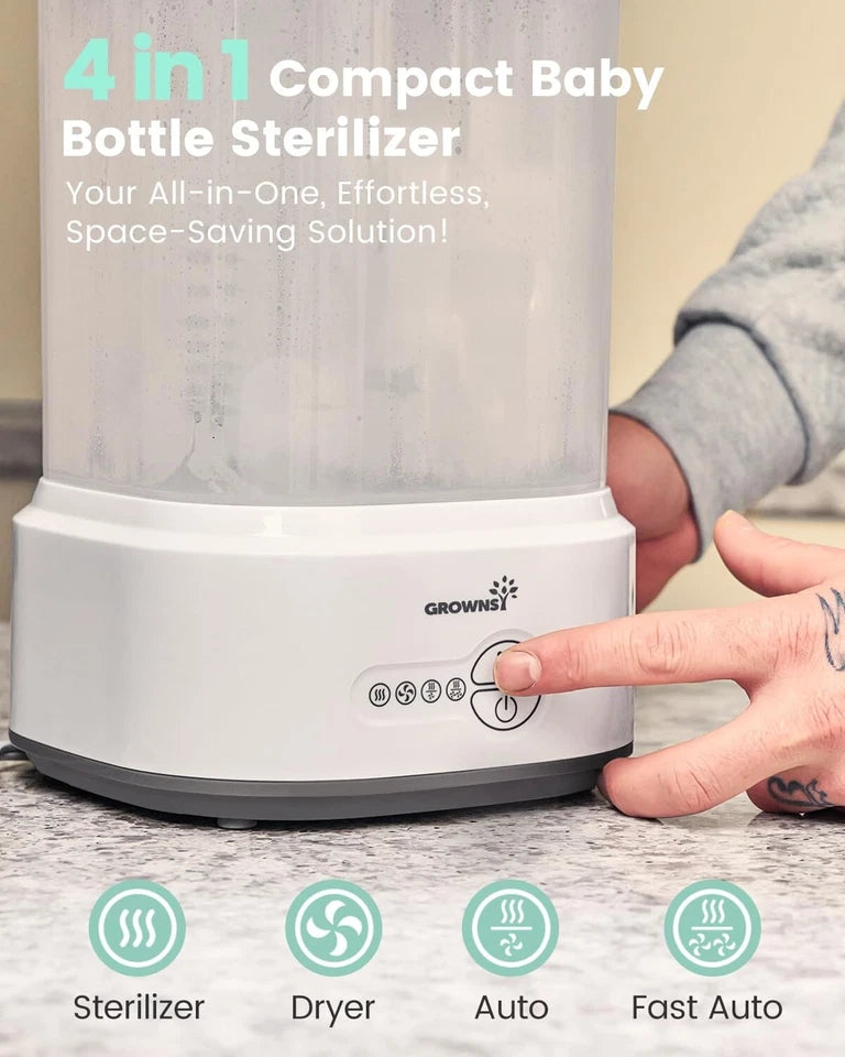 Grownsy Bottle & baby feeder Sterilizer and Dryer, Compact Electric Steam Baby