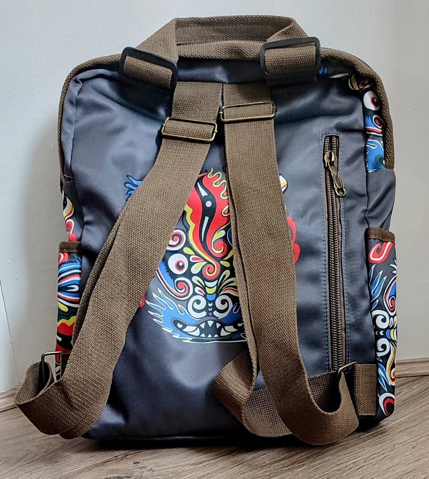 Women's Backpack with Chinese Cultural Elements, Waterproof Lightweight.