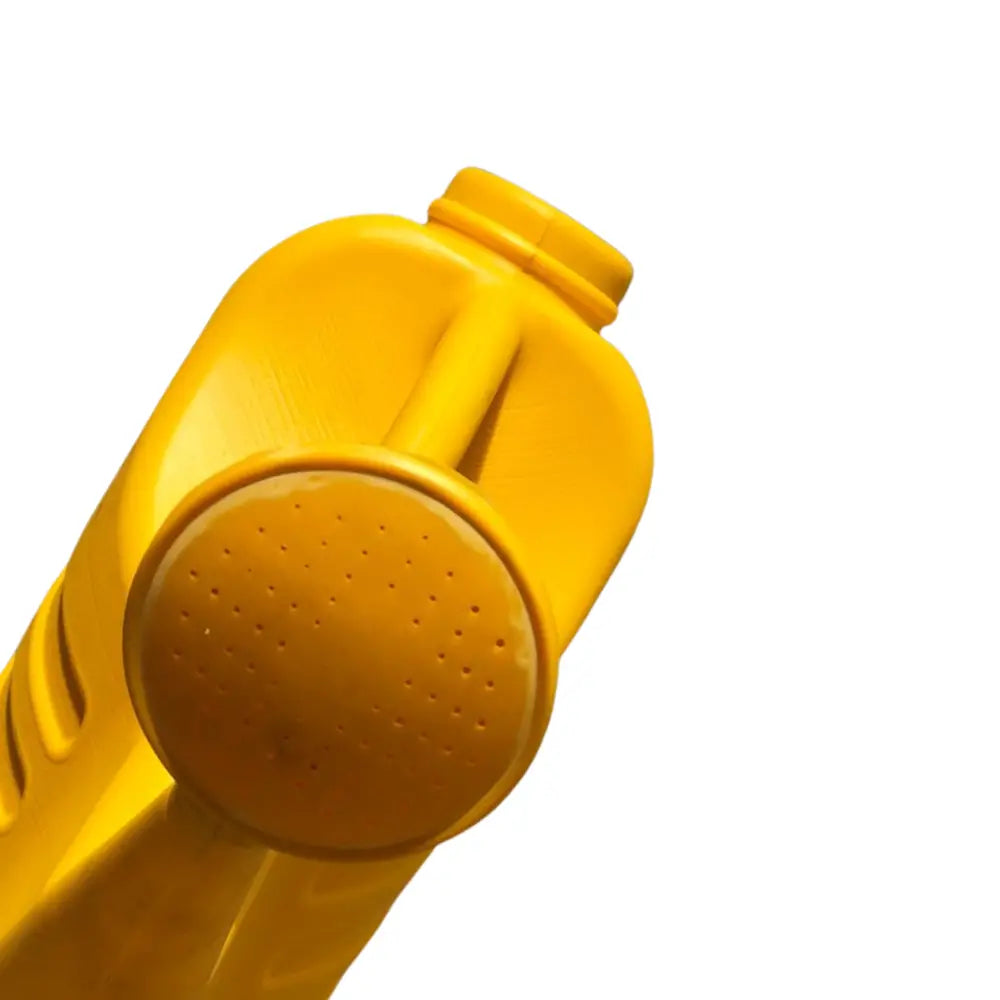 Yellow plastic sprinkler can with a nozzle shower