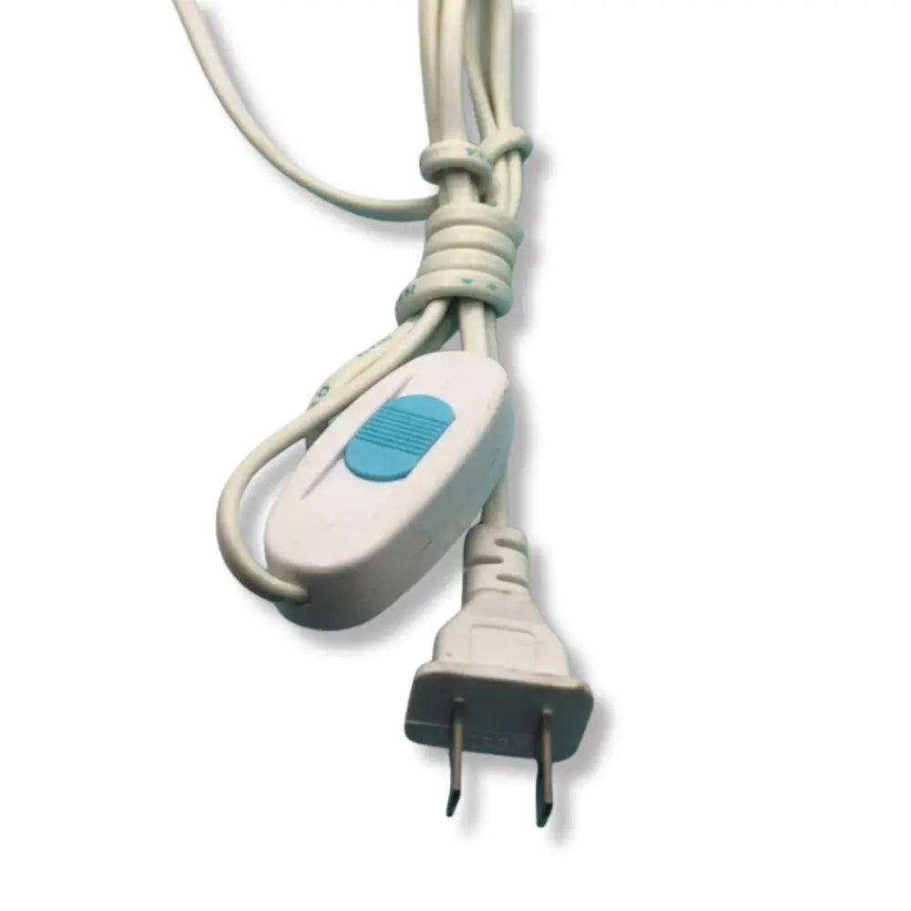 White electrical cord of vayu fashion fan with blue switch